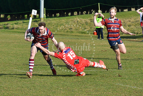 Southwell 1st v Nuneaton Old Edwardians rugby action