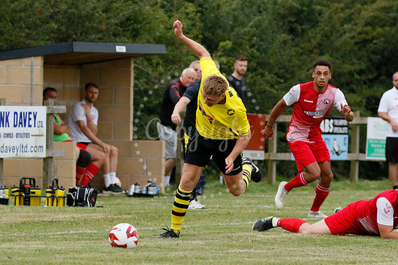 Football action from Scole United vs Norwich CEYMS