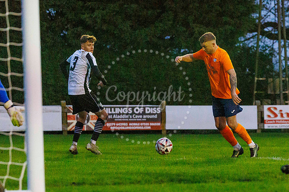 Football action from Diss Town Swaffham Town