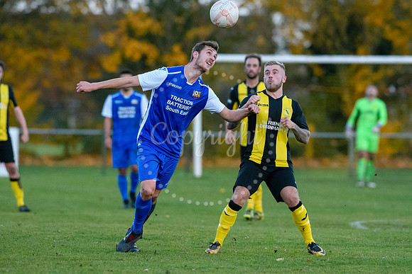 Football action from Debenham LC v Cornard