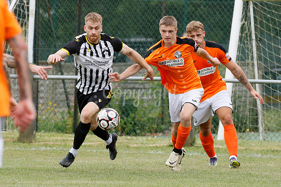 Football action from Harleston Town vs Heacham