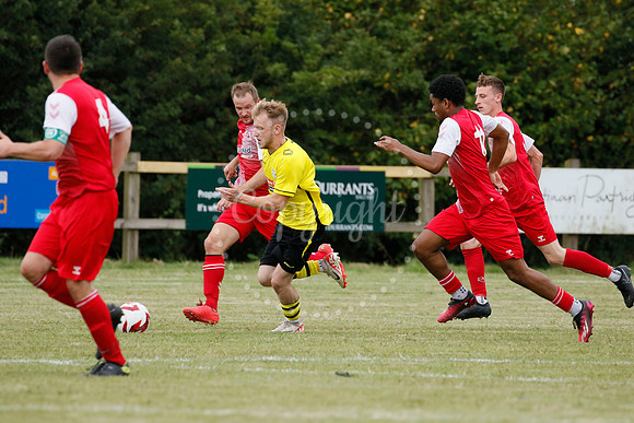 Football action from Scole United vs Norwich CEYMS
