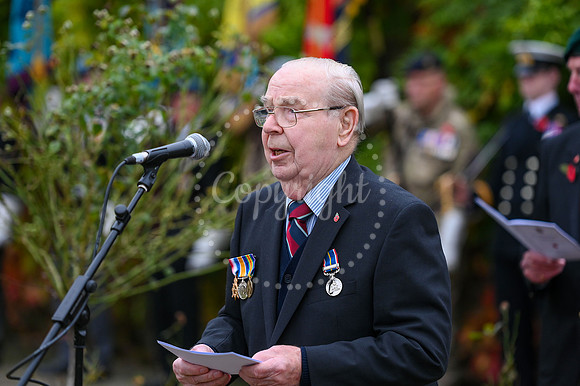 Rose Garden, Abbey Gardens Remembrance service. Picture by Mark