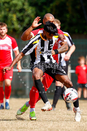Football action from Harleston v Woodbridge