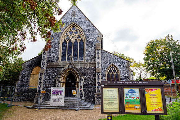 St John’s Church in Harleston which was damaged by fire