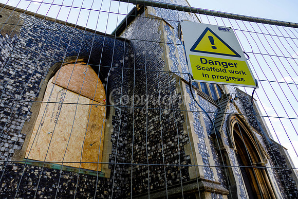 St John’s Church in Harleston which was damaged by fire