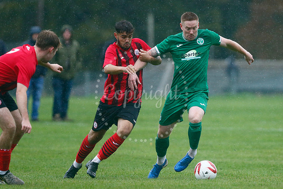 Football action from East Harling v Wymondham