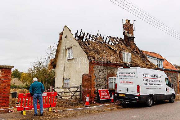 Rickinghall thatched cottage in the village has been badly damag