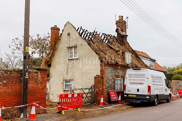 Rickinghall thatched cottage in the village has been badly damag