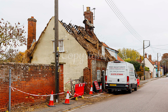 Rickinghall thatched cottage in the village has been badly damag