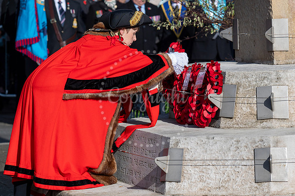 BFP War memorial, Angel Hill, Bury St Edmunds Remembrance Parad