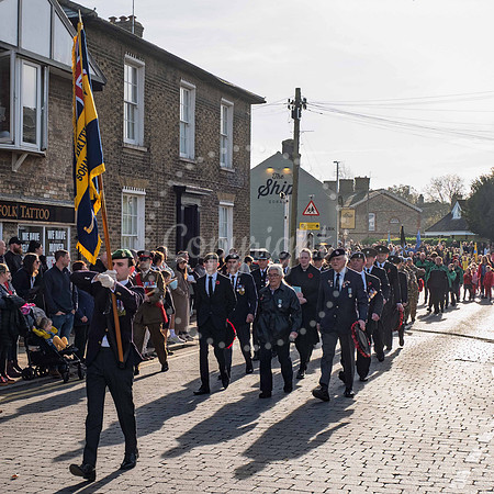 Remembrance Sunday in Soham, Cambridgeshire. UK.