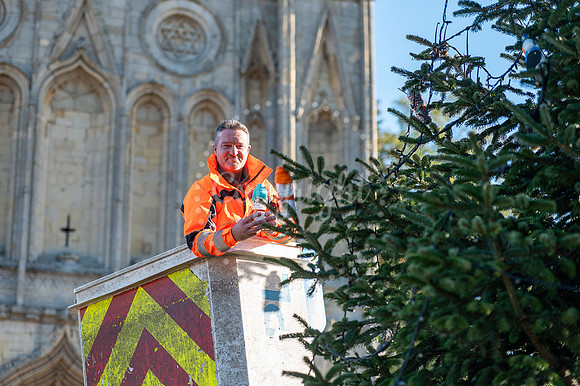 BFP Christmas tree on Angel Hill, Bury St Edmunds Christmas tre