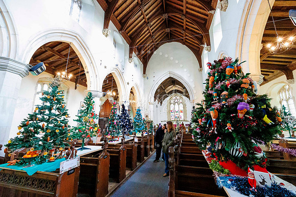 Christmas Tree Festival at St Andrew's Church in Weybread
