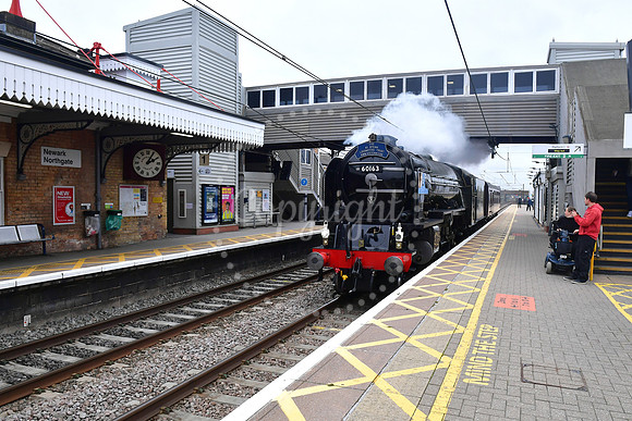 Tornado steam train passing through Newark Northgate
