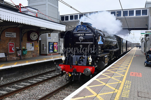 Tornado steam train passing through Newark Northgate