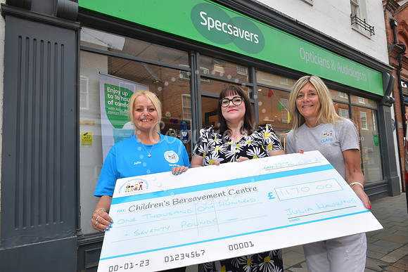 Children's Bereavement Centre cheque presentation at Specsavers