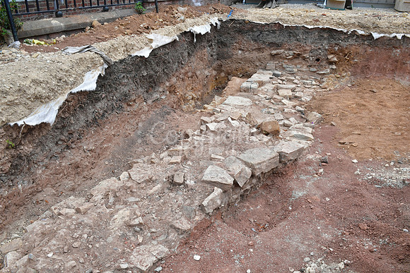 Archaeological dig at Newark Castle