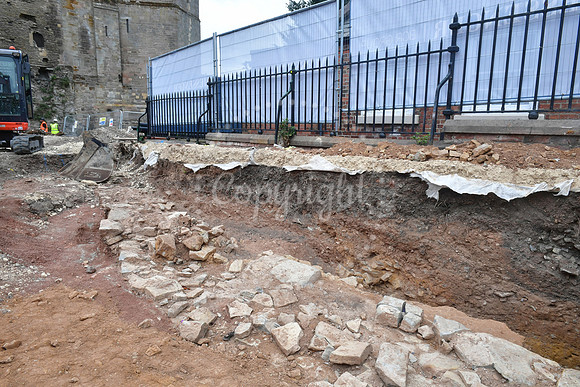 Archaeological dig at Newark Castle