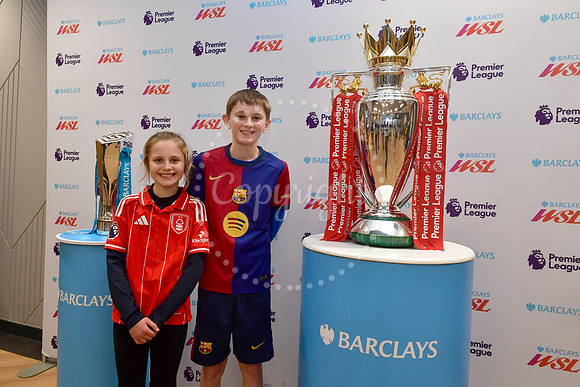 Premier League and WSL trophies at YMCA Community and Activity V