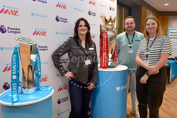 Premier League and WSL trophies at YMCA Community and Activity V