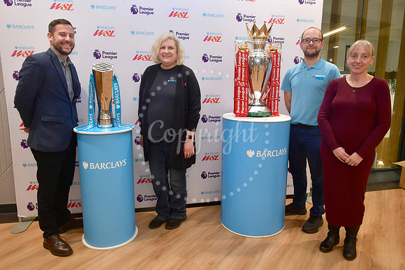 Premier League and WSL trophies at YMCA Community and Activity V