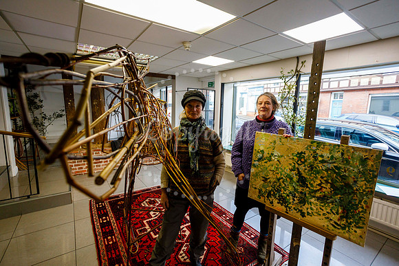 Pop-up art exhibition brings colour to an empty shop unit in Dis