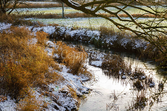 Snowfall in the Norfolk/Suffolk border village of Homersfield