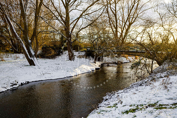 Snowfall in the Norfolk/Suffolk border village of Homersfield