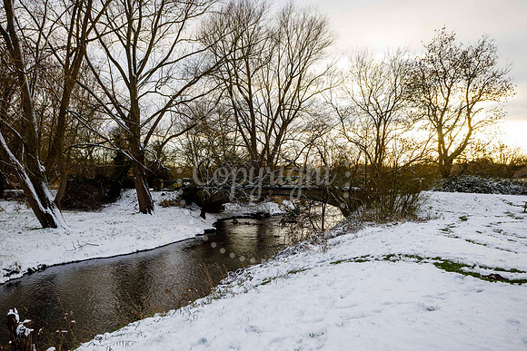 Snowfall in the Norfolk/Suffolk border village of Homersfield