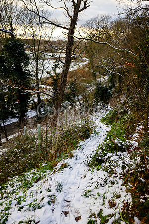Snowfall in the Norfolk/Suffolk border village of Homersfield