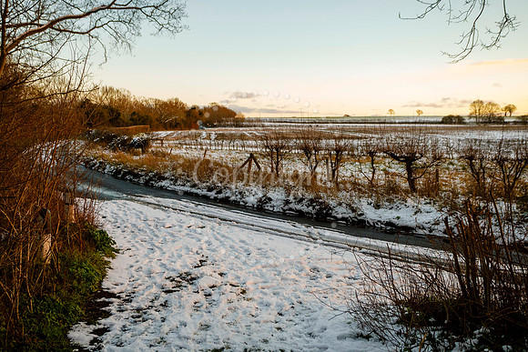 Snowfall in the Norfolk/Suffolk border village of Homersfield