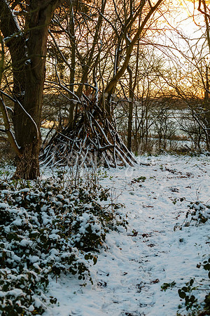 Snowfall in the Norfolk/Suffolk border village of Homersfield