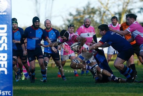 Rugby action from Diss v Fakenham