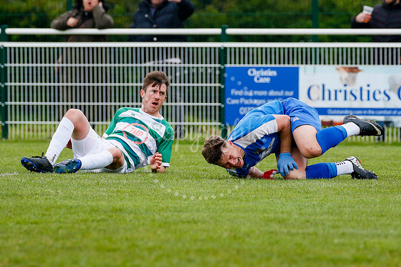 Football action from Framlingham Town versus Cornard United