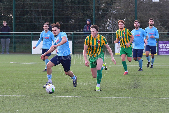 Newark Town (Blue) v Skegness Town football action