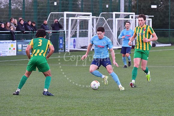 Newark Town (Blue) v Skegness Town football action
