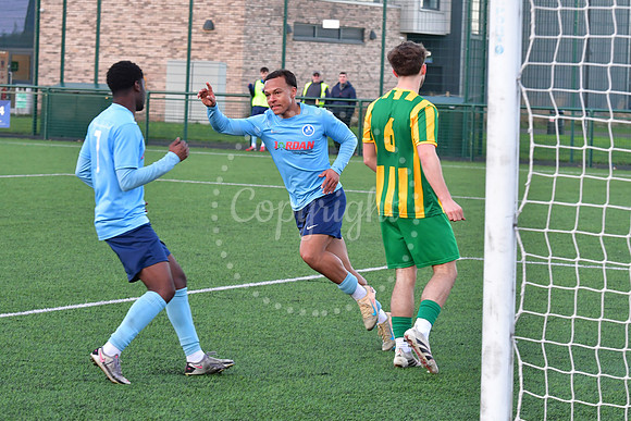 Newark Town (Blue) v Skegness Town football action