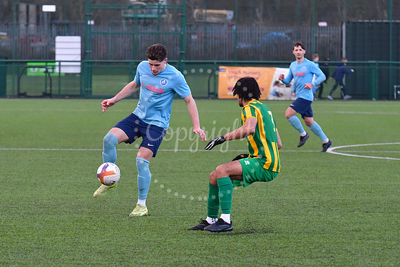 Newark Town (Blue) v Skegness Town football action