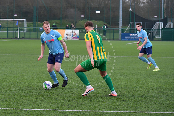 Newark Town (Blue) v Skegness Town football action