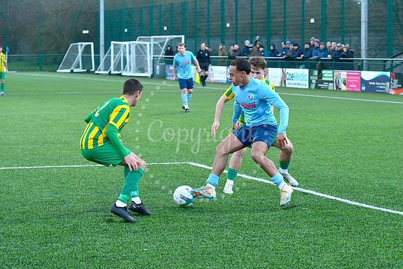 Newark Town (Blue) v Skegness Town football action