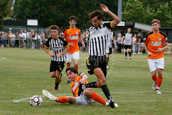 Football action from Harleston Town vs Heacham