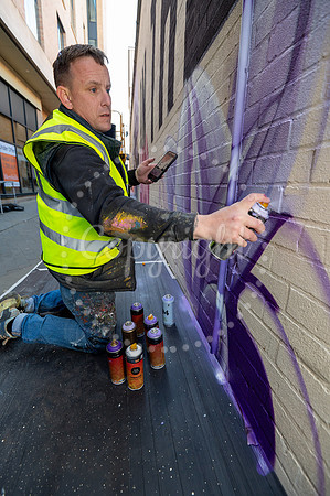 BFP Market Thoroughfare, Bury St EdmundsStreet artist Nathan Mu