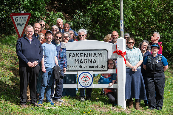 BFP Southern end of Fakenham Magna Opening our new village gate