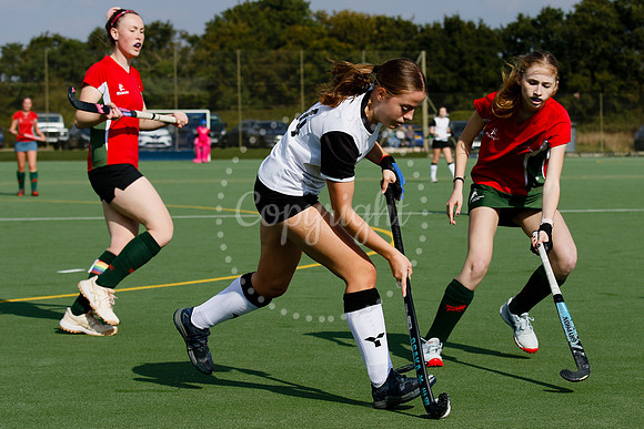 Hockey action from Harleston Magpies Ladies’ III vs Norwich Dr