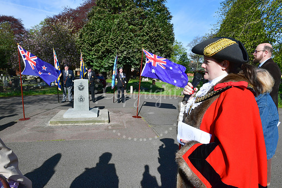 Anzac Day service at the Commonwealth War Graves, Newark Cemeter