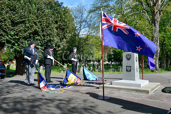 Anzac Day service at the Commonwealth War Graves, Newark Cemeter