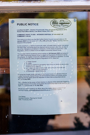 Hoxne village shop and post office closure
