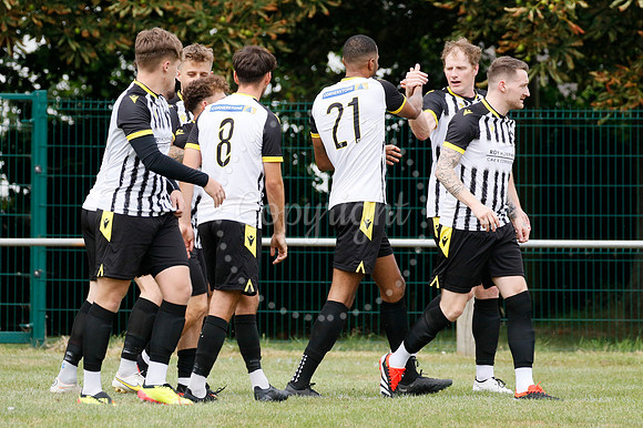 Football action from Harleston Town vs Heacham