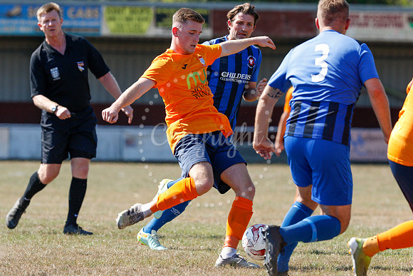 Football action from Diss Town v Whittlesey Athletic.